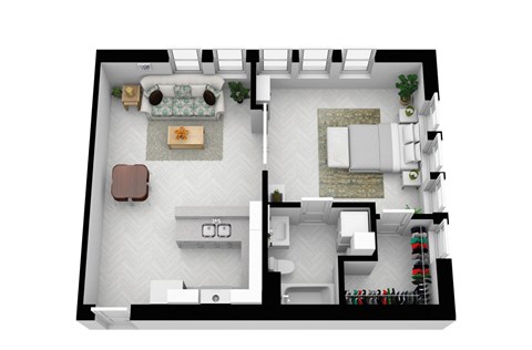 a 3d rendering of a floor plan of a house